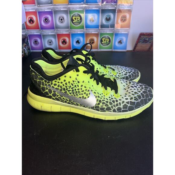 Nike Free 5.0 Women's Size 8 TR Fit Print Running Shoes Volt Yellow 704695-010 - Picture 4 of 8
